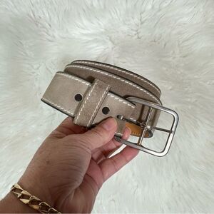 Tan Leather Kmart vintage belt with Stitched Edges